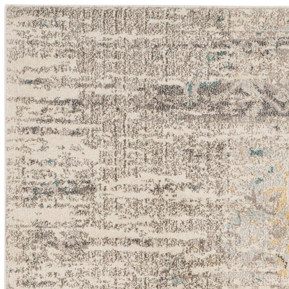 Elsdon Grey and Multicolor Floral 9' Square Synthetic Rug