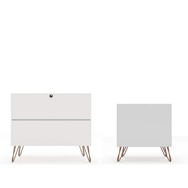 Luxor Intrepid 5 Drawer White Mid, Modern Dresser And Nightstand Set White