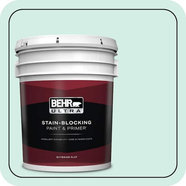 BEHR ULTRA 5 gal. #490C-2 Adriatic Mist Flat Exterior Paint & Primer