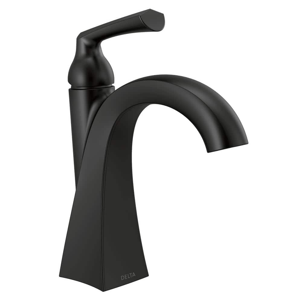 Delta Pierce Single Hole Single-Handle Bathroom Faucet in Matte Black ...