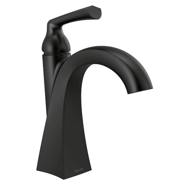 Delta Pierce Single Hole Single-Handle Bathroom Faucet in Matte Black