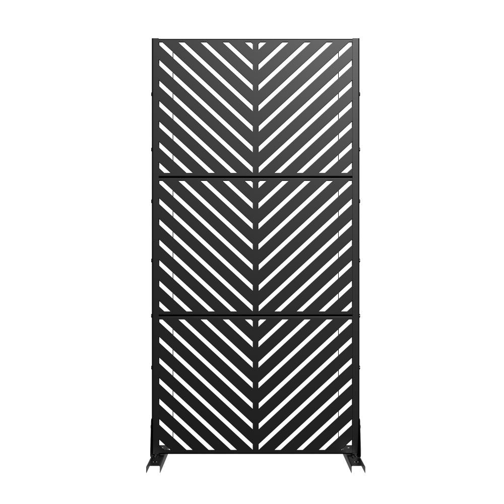60 in. x 30 in. Black Decorative Garden Screens Outdoor Metal Garden Fence Freestanding Privacy Screen with Panels price history on PriceWatchPro