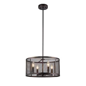 Aludra 4-Light Oil-Rubbed Bronze Round Metal Mesh Shade Chandelier