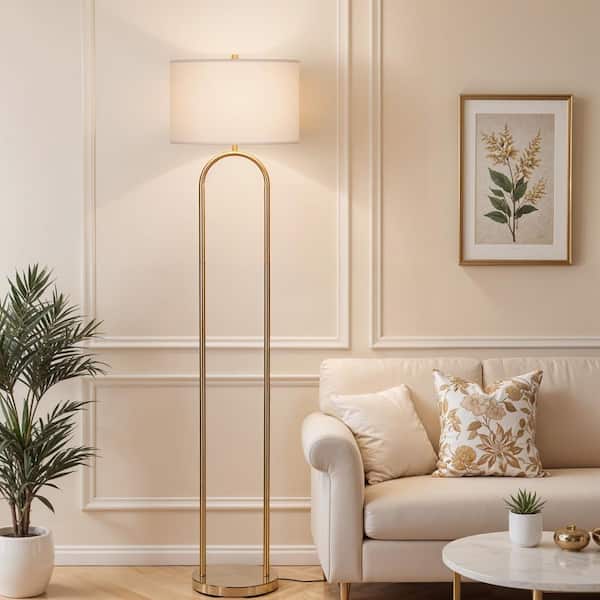 Kenroy Home Isla 64 in. Brushed Gold 1-Light Standard Floor Lamp Kenroy Home Isla 64 in. Brushed Gold 1-Light Standard Floor Lamp