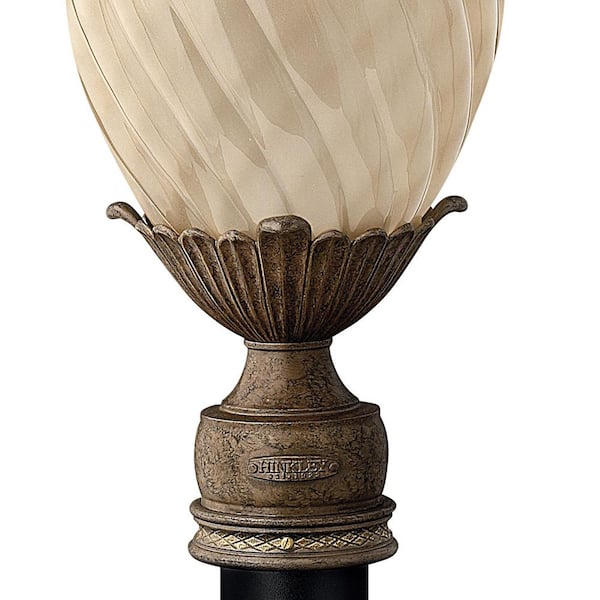 HINKLEY - Plantation 1-Light Bronze Aluminum Hardwired Outdoor Weather Resistant Post Light with No Bulbs Included