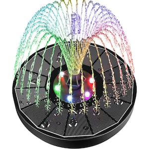 3.5-Watt Solar Powered Fountain Built-in 2000 Battery with 7 Nozzle  and  4 Fixer, Solar Fountain Pump