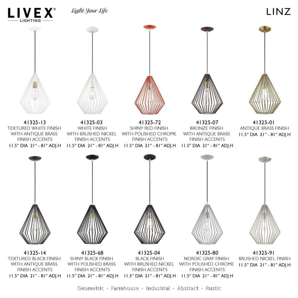 Linz Geometric Bronze & Antique Brass 1-Light Pendant