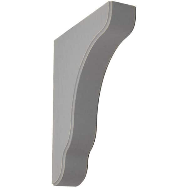 Ekena Millwork 1-3/4 in. x 9-1/2 in. x 7-1/4 in. Pebble Grey Plymouth Wood Vintage Decor Bracket