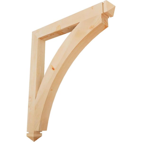 Ekena Millwork 3.5 in. x 44 in. x 38 in. Douglas Fir Thorton Arts and Crafts Smooth Bracket