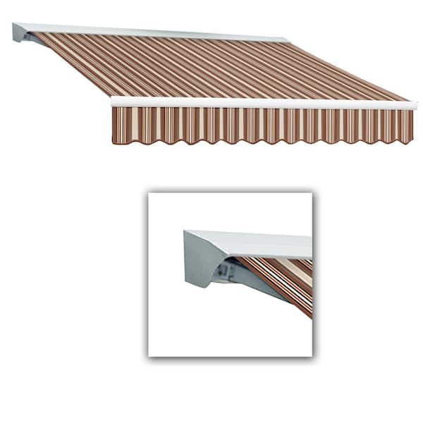 18 ft. Destin Manual Retractable Awning 216 in. W x 10.38 in. H x 120 in. D Acrylic Fabric in Brown/Tan/Terracotta Multi