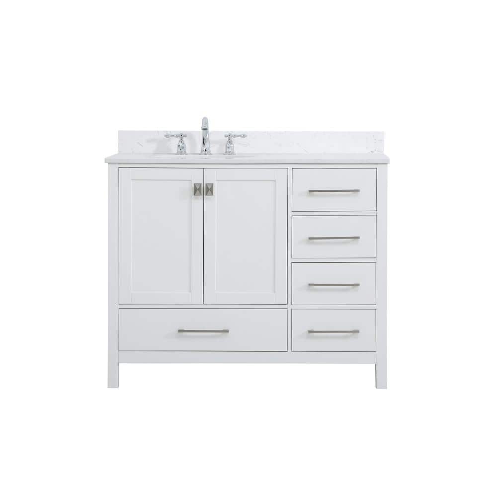 Simply Living 42 in. W x 22 in. D x 34 in. H Bath Vanity in White with Cala