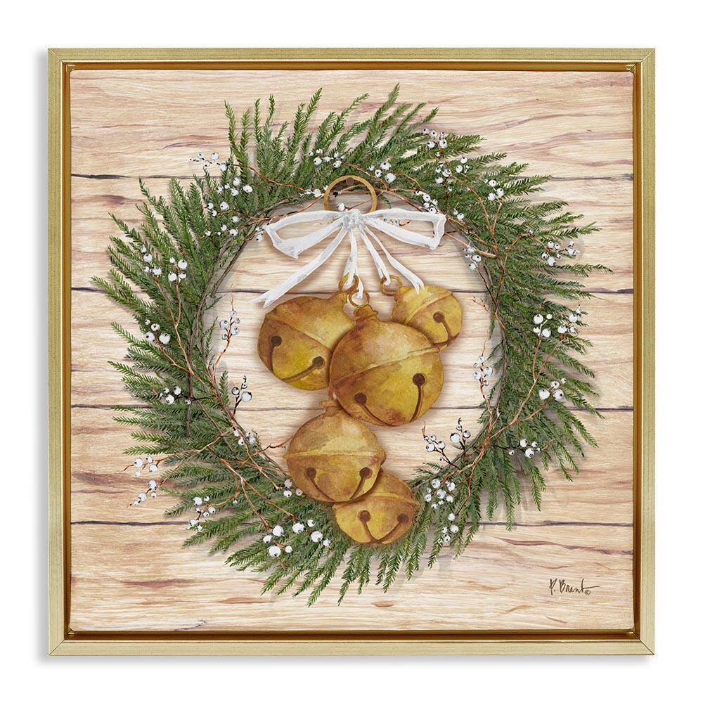 Winter Bells Wreath by Paul Brent Gold Floater Frame Nature Graphic Art Print 25 in. x 25 in. price history on PriceWatchPro