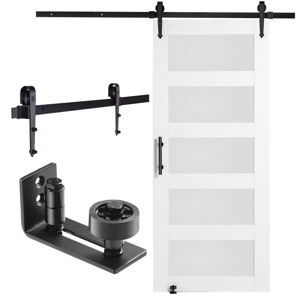 Barn Door and Hardware Kit, 36 in W 84 in H Wood and Glass Sliding, Door Kit with 8-in-1, Access Door 2025 update price history on PriceWatchPro