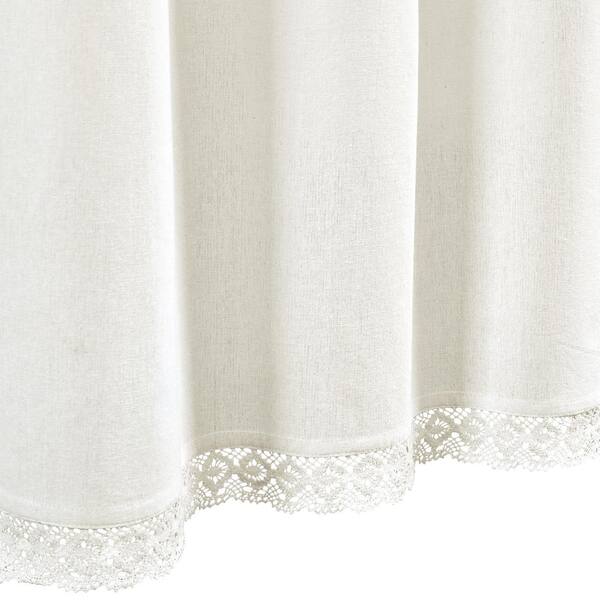 Rosalie Shower Curtain White, Lush Decor Lace Ruffle Shower Curtain