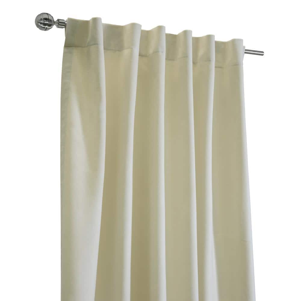 Seren Natural Velvet Room Darkening 50" x 95" Curtain Panel