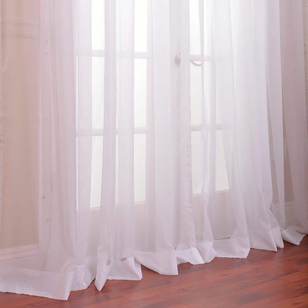 Extra Wide White Sheer Cotton Polyester Window Panel