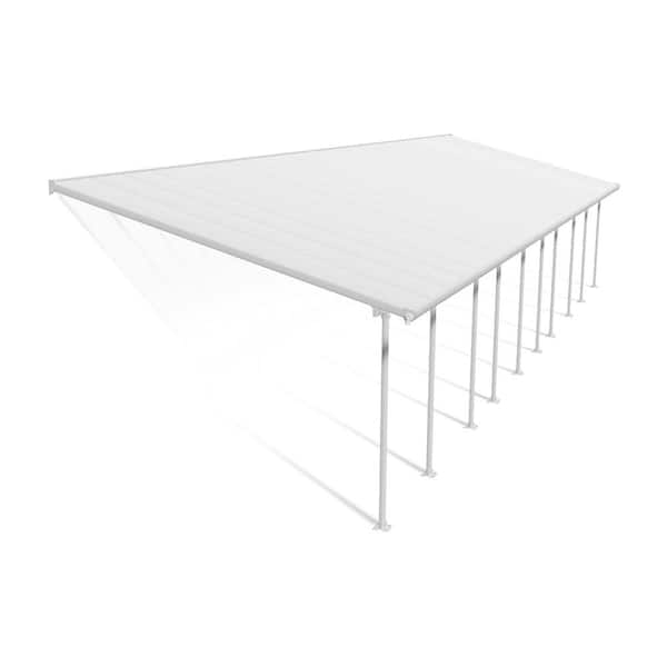 Feria 13 ft. x 48 ft. White/White Aluminum Patio Cover