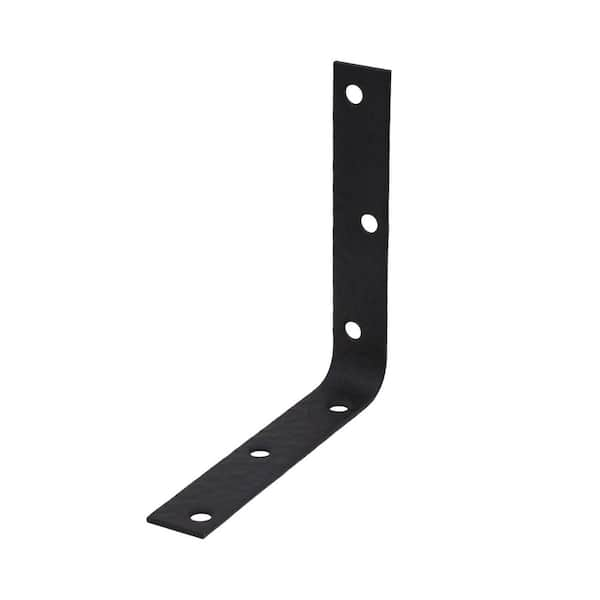 Everbilt 6 in Black Hammered Corner Brace (4-Pack)