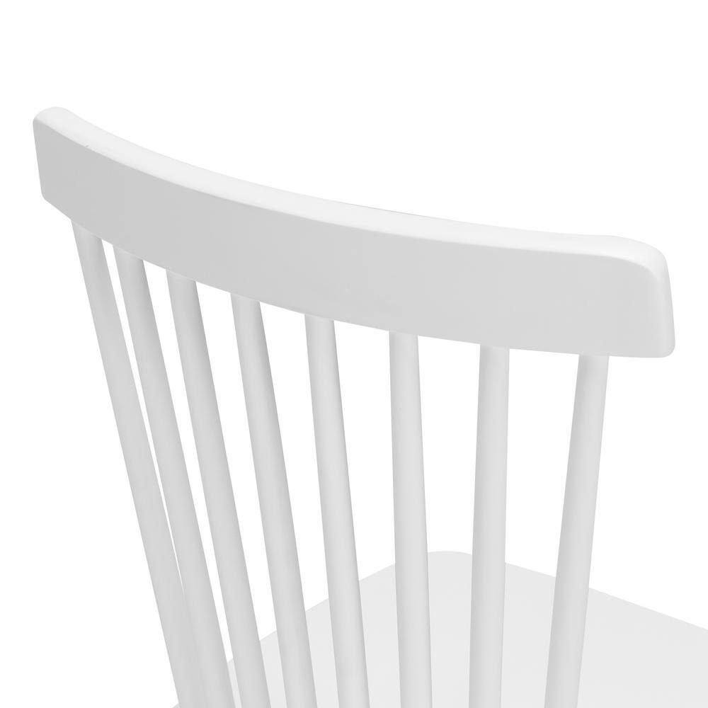 White High Back Solid Wood Windsor Side Chair Set
