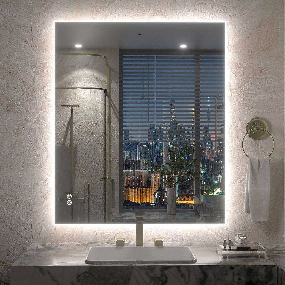 30 in. W x 36 in. H Rectangular Frameless UL Certified LED Backlited Anti-Fog Tempered Glass Wall Bathroom Vanity Mirror price history on PriceWatchPro