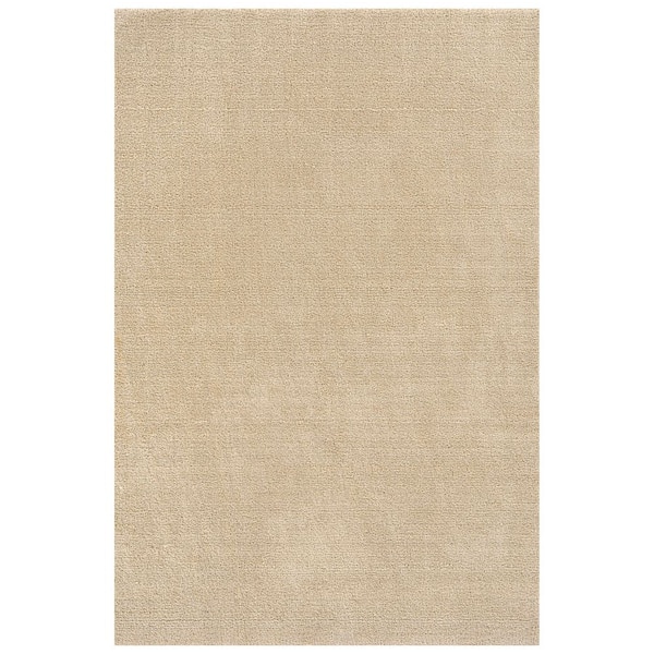 Garland Rug Gramercy 72 in. x 108 in. Champagne Beige Solid Color Plush Polypropylene Rectangle Bath Rug.