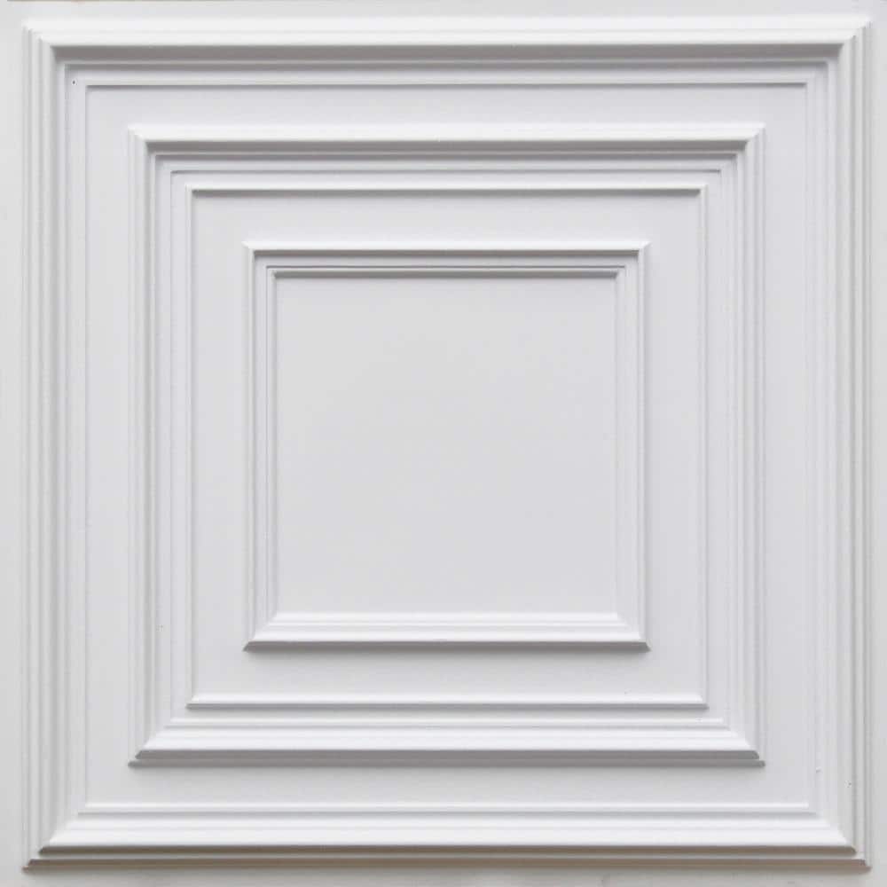 Schoolhouse White Matte 2 ft. x 2 ft. PVC Lay-in or Glue-up Faux Tin Ceiling Tile (40 sq. ft. /Case) price history on PriceWatchPro
