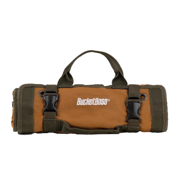 BUCKET BOSS 27 in. Super Tool Roll with 6 Zippered Pockets in Brown ...
