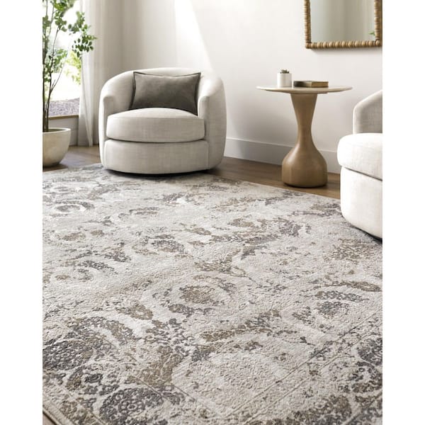 Gakko Gray Rustic Abstract 2 ft. x 3 ft. Area Rug