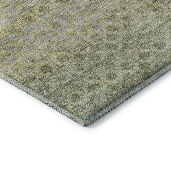 Mayfield Premium Machine Washable Abstract AMF1168 Aloe 2 ft. x 3 ft. Area Rug