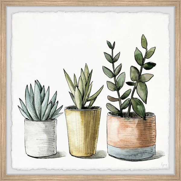 Unbranded "Green Ornamental Plants" by Eyre Tarney Framed Nature Art Print 24 in. x 24 in.