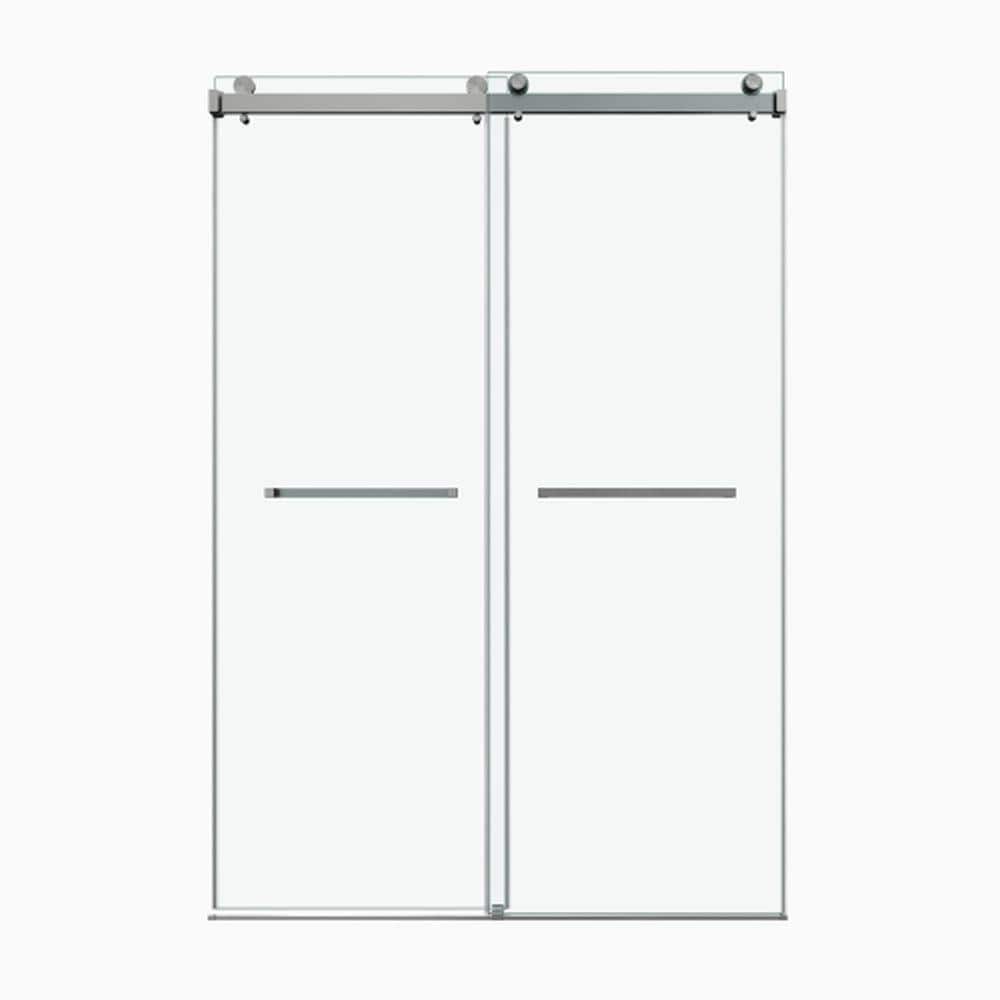 66 In W x 66 In H Frameless Double Sliding Shower Door, 3/8 In 10mm SGCC Glass, Chrome Hardware price history on PriceWatchPro
