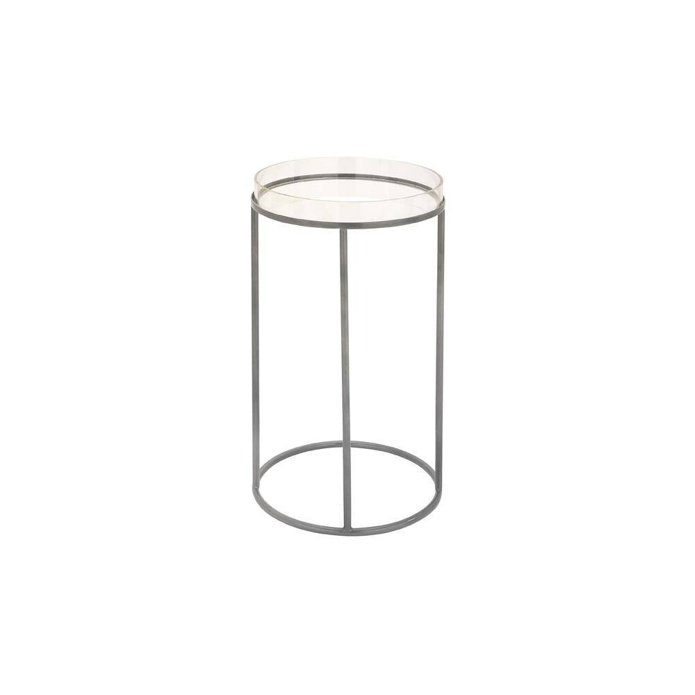 Sleek Round Acrylic Metal 16" Tray Table
