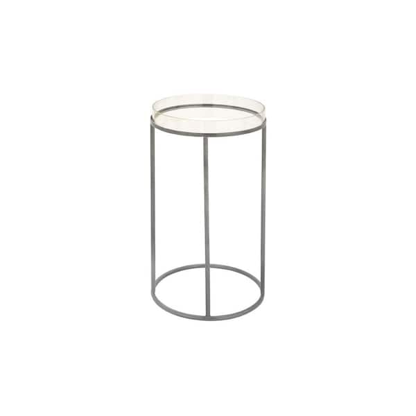 Litton Lane Clear Acrylic Round Tray Table