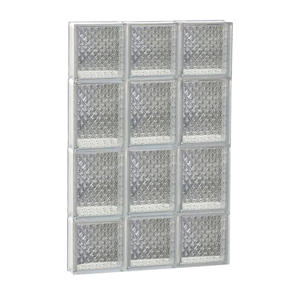 Clearly Secure 17.25 in. x 27 in. x 3.125 in. Frameless Diamond Pattern Non-Vented Glass Block Window