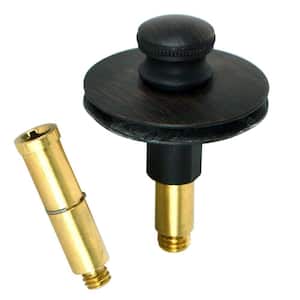 Push Pull Bathtub Stopper with 3/8 in. to 5/16 in. Pin Adapter, Oil-Rubbed Bronze