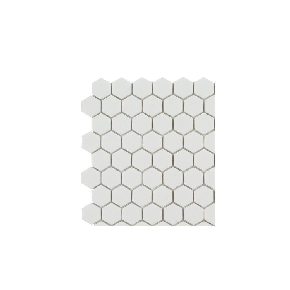 Take Home Tile Sample - 1 in. Hexagon White 4 in. x 4 in. Matte Glass Wall and Floor Mosaic Wall Tile Sample price history on PriceWatchPro