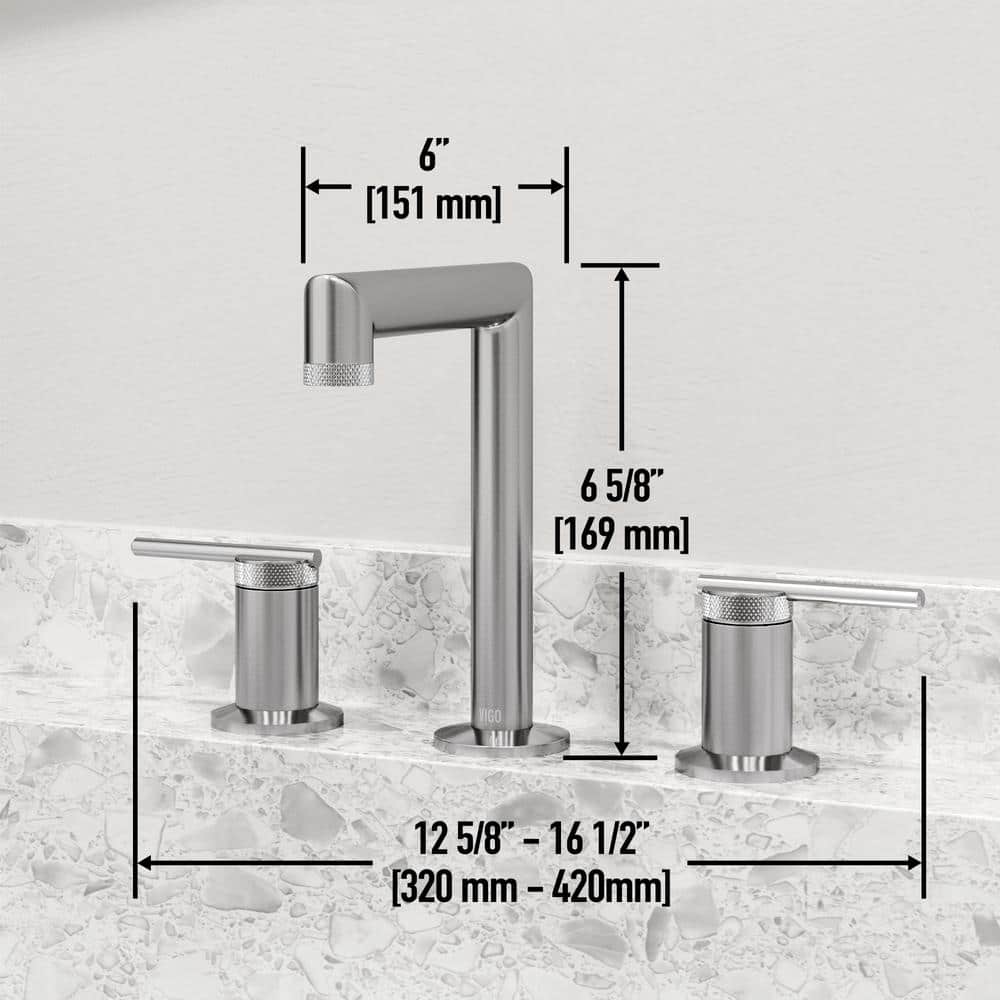 Sterling 7" Brushed Nickel Two Handle Widespread Bathroom Faucet