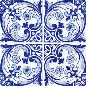 Blue/White H13 5 in. x 5 in. Vinyl Peel and Stick Tile (24-Tiles, 4.17 sq. ft./Pack)