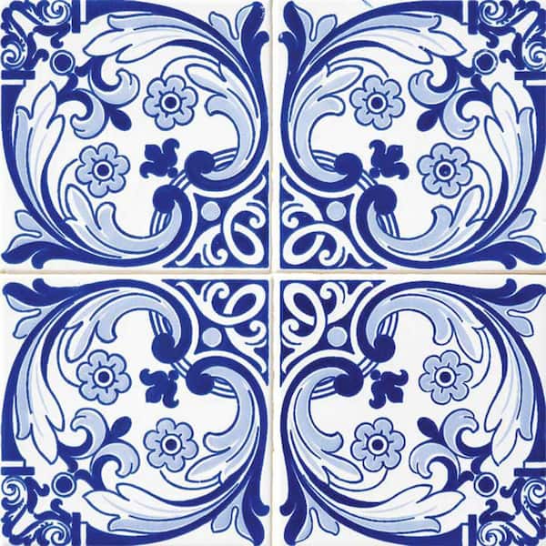 MI ALMA Blue/White H13 5 in. x 5 in. Vinyl Peel and Stick Tile (24-Tiles, 4.17 sq. ft./Pack)