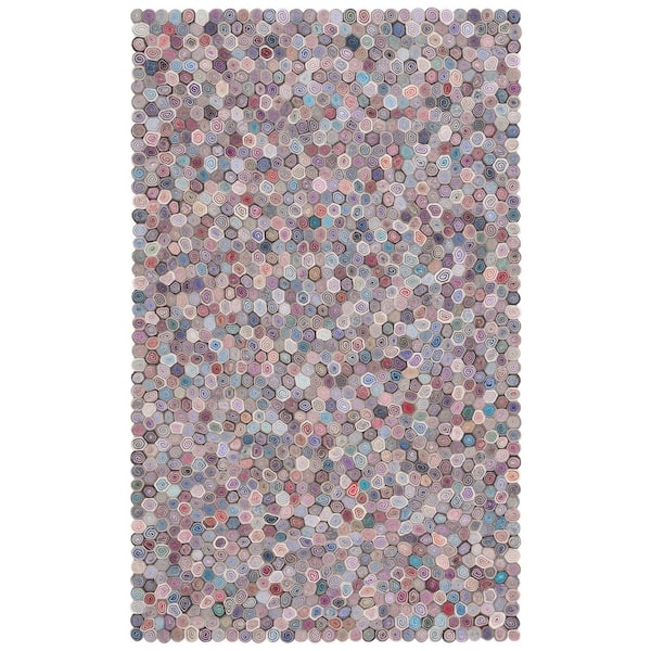 SAFAVIEH Fifth Avenue 3 ft. x 5 ft. Blue/Gray Abstract Spiral Area Rug ...