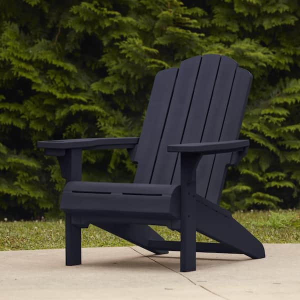 Keter Kiawah Resin Plastic Midnight Blue Adirondack Chair 263609