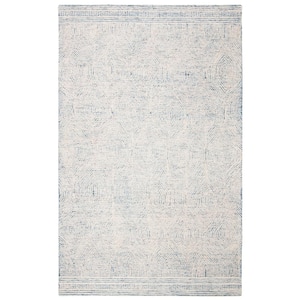 Abstract Ivory/Blue 12 ft. x 18 ft. Geometric Area Rug