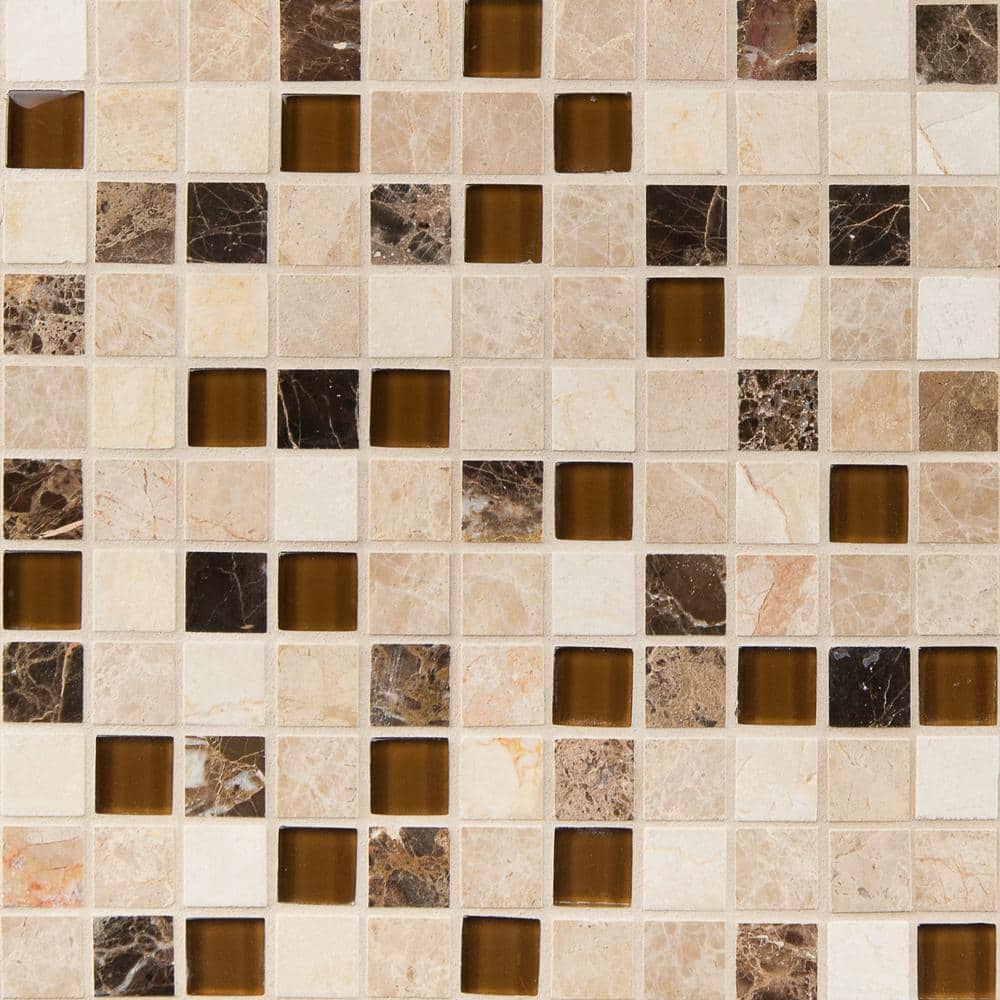 Ibiza Blend 12 in. x 12 in. x 8mm Glass and Stone Mesh-Mounted Mosaic Tile (10 sq. ft. / case) price history on PriceWatchPro