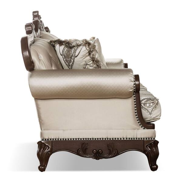 Furniture of America Noel 90.25 in. Rolled Arm Fabric Rectangle