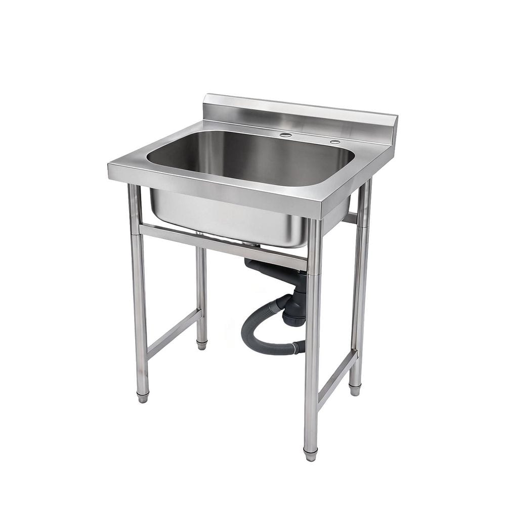 25 in. x 22 in. Freestanding Stainless Steel Single-Compartment Commercial Kitchen Sink with Drain price history on PriceWatchPro