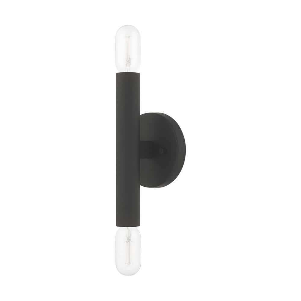 Copenhagen Dual-Light Black Steel ADA Wall Sconce