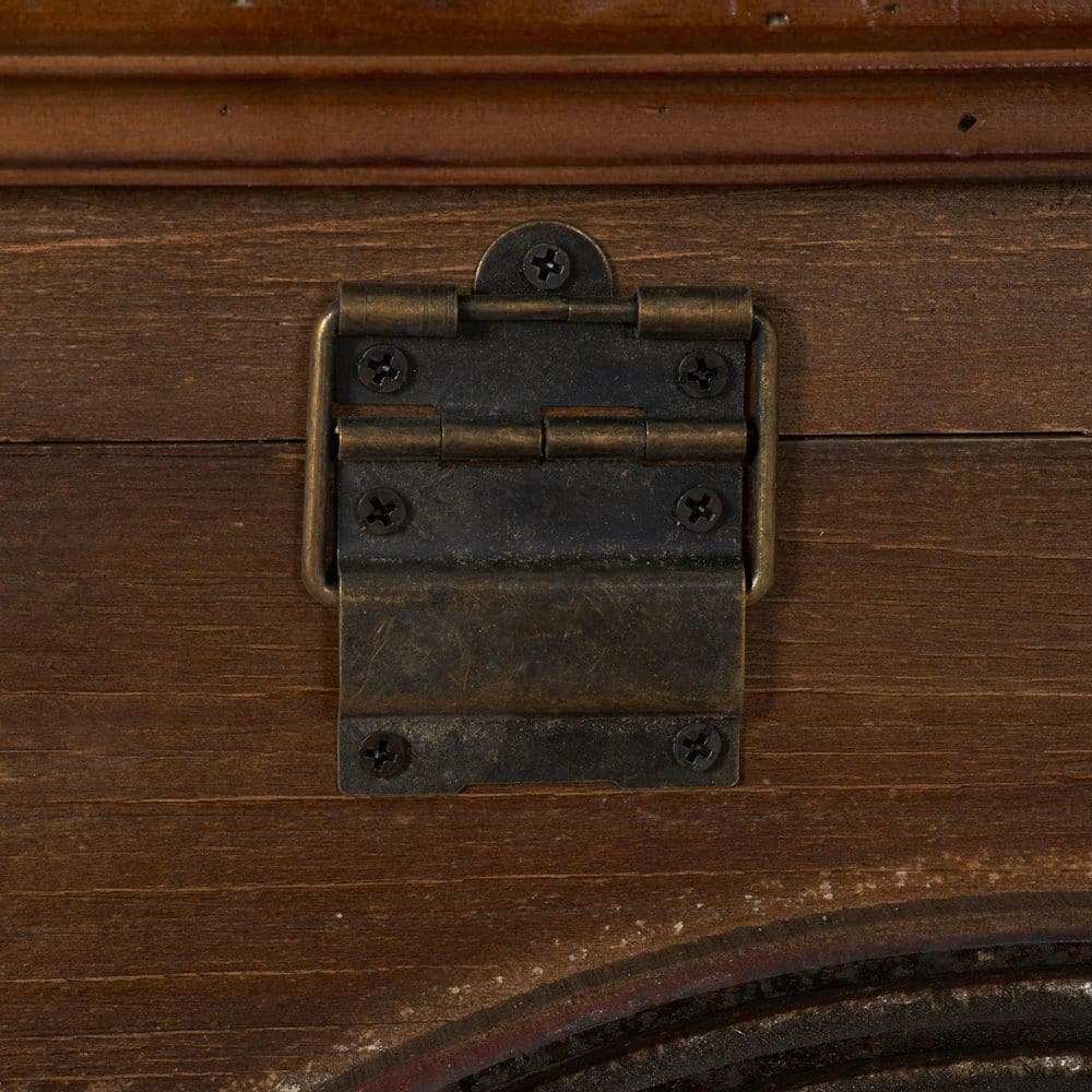 Antique Arch Brown Solid Wood Storage Trunk 20"