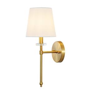 Olivia 6.5 in. 1-Light Brass Gold Modern Midcentury Iron LED Vanity Light