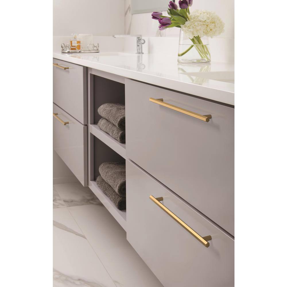 Champagne Bronze Modern Polished Bar Cabinet Pull with Mounting Hardware