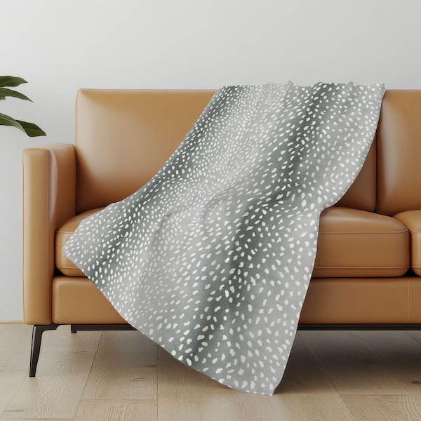 Premium Machine Washable ASB44 Gray 50 in. x 70 in. Sherpa Throw Blanket